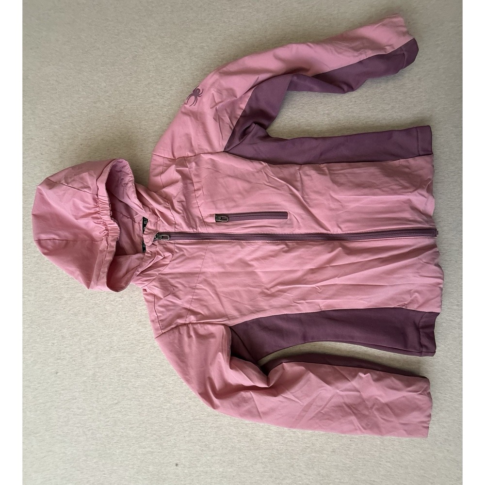 Spyder Girls Full Zipper Hooded Jacket Size Small 6 Pink